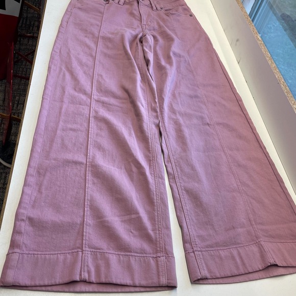 American Eagle Outfitters Low Rise Baggy Wide Leg Jeans Size 2 Short Pink - Picture 6 of 9